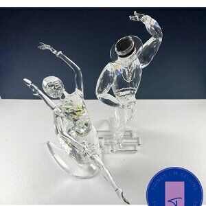 Swarovski Crystal "Anna" 2004 & 2003 "Antonio" Figurine Magic of Dance Ballerina